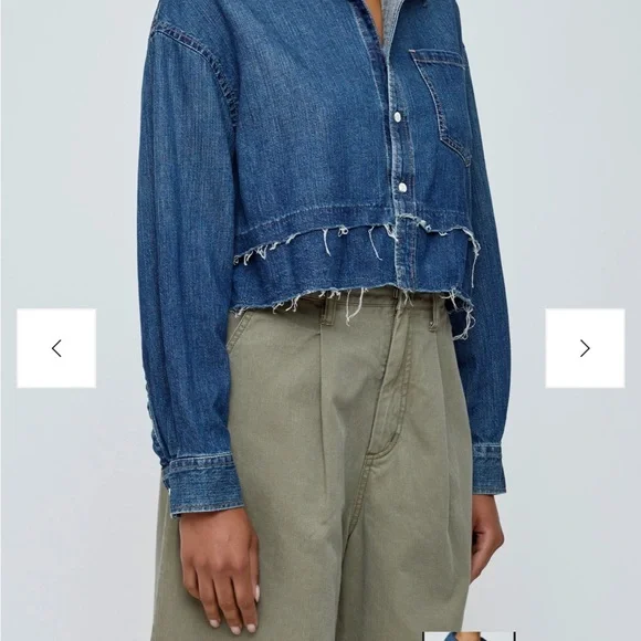 NWT! This season’s Moussy Vintage Blue Denim Tiered Leipsic Top - Picture 5 of 7